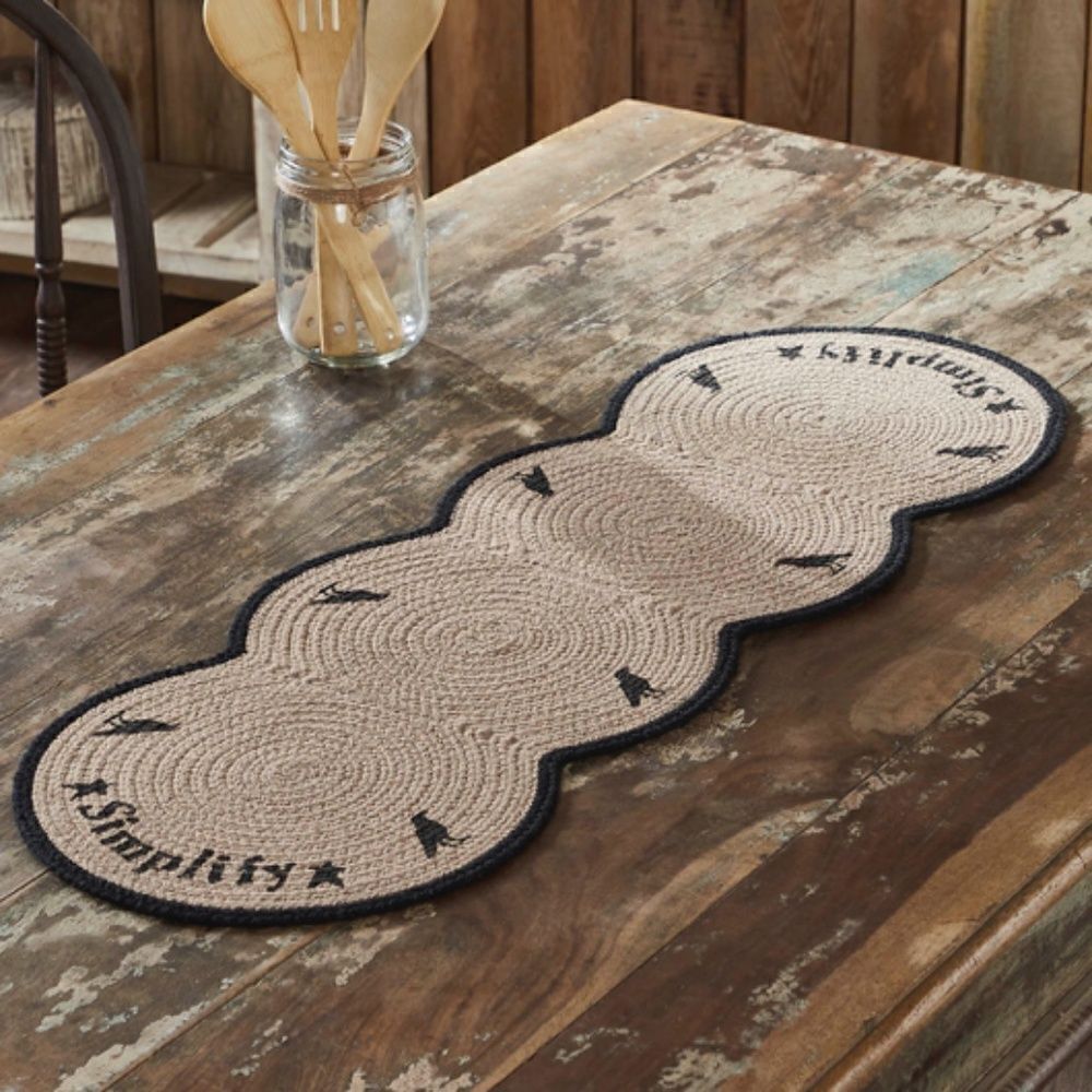 Farmhouse Jute Braided Simplify Table Runner Cottagecore Country Shabby Chic